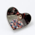 Wholesale Metal Souvenir Gift Sublimation Metal Badge Heart with Butterfly Pin Clothing Badges