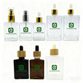 15ml 30ml 50ml 100ml Empty Clear Frosted Black Amber Flat Square Rectangle Cosmetic Glass Perfume Dropper Oil Serum Bottle A888
