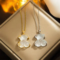 Wholesale Titanium Steel Women Fashion Trendy Luxury Lovely Birthstone Resin Bear Anime Necklace