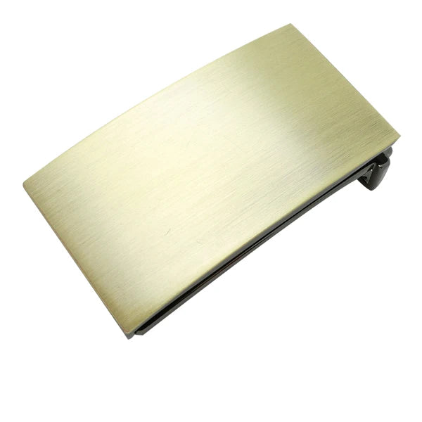 Warm Men Belt Buckle Burnish Brass Brushed Beautiful Elegant Plate Buckles Hidden Belt Custom Logo Waist Strap Accessories