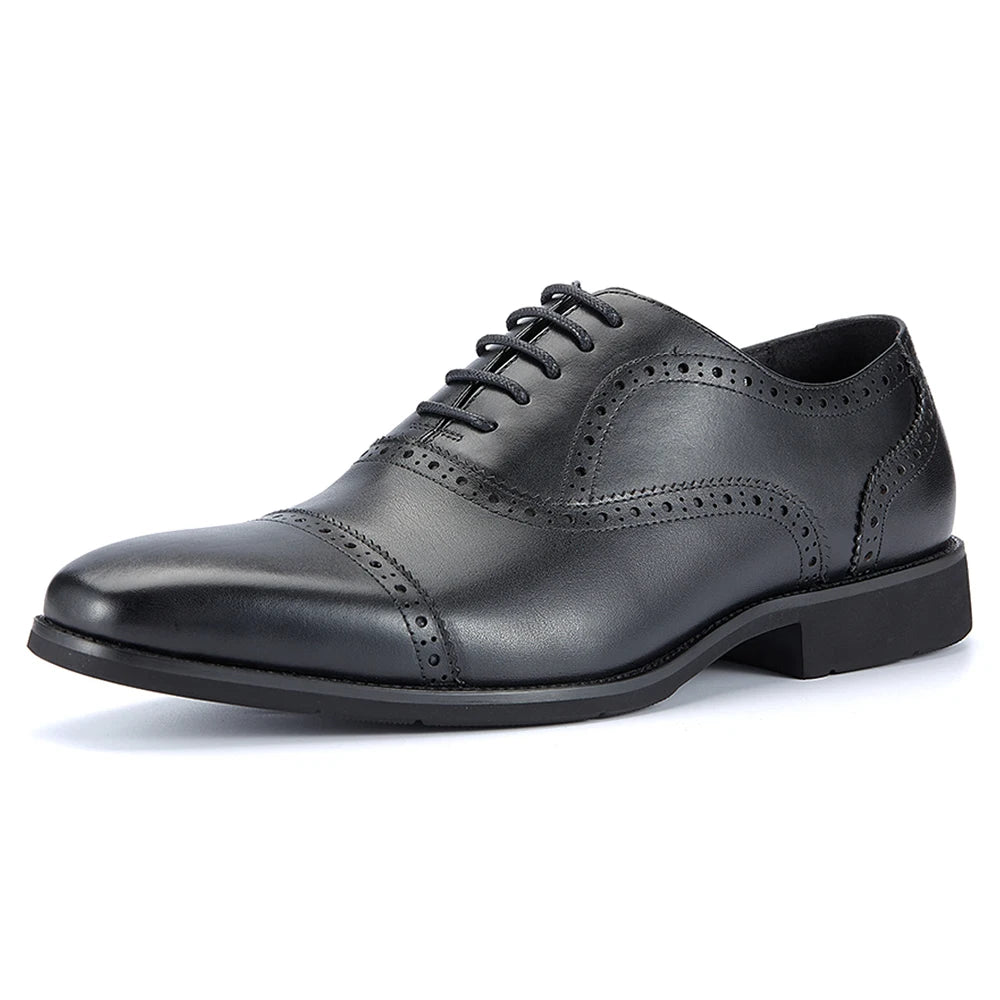 Men's New Fashion Genuine Leather Oxford Shoes Handmade Precision Stitch Durable Casual Comfortable Wear-Resist Waterproof