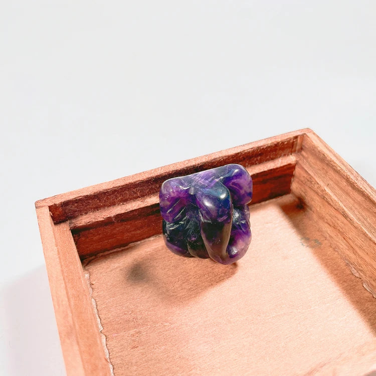 DIY Amethyst Semi-precious Stones Gemstone Ganesha Statue Crystal Animals Carved Stone Carving Sculpture