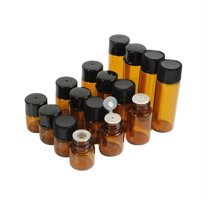 Luxury 2ml 3ml 5ml 10ml Clear Amber Essential Oil Glass Bottle Sample Serum Glass Dropper Bottle with Screw Cap