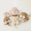 WD-A705 Summer Outdoor Children's Paper Sombrero Straw Hat Bag Set with Lace Bowknot Travel Casual Image Style