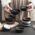 Wholesale Japanese Style Sushi Soy Plate Dish Round Mini Small Bowl Ceramic Black Customized Logo Paper Box Party Home & Kitchen