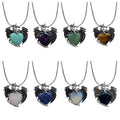 JOYA GIFT Classic Wing Dragon Charm Pendant Necklace Alloy Wing Dragon Natural Gem Necklaces