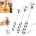 Semi-automatic Egg Beater Stainless Steel Manual Hand Mixer Self Turning Stirrer Kitchen Accessories Egg Tools