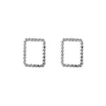 Real 925 Sterling Silver Square Stud Earrings for Women Girls Fashion Sterling-silver-jewelry Brincos Brinco