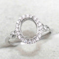 Sterling Silver 7*9mm Semi Mount Ring Empty Frame Blank Support Claw Setting S925 Base Holder Without Center Stone for DIY Inlay