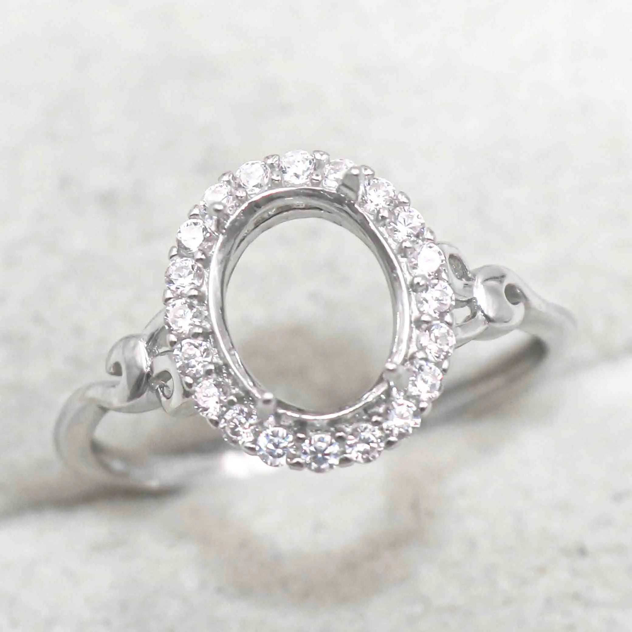 Sterling Silver 7*9mm Semi Mount Ring Empty Frame Blank Support Claw Setting S925 Base Holder Without Center Stone for DIY Inlay