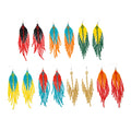Multi Colors Boho Red Glass Seed Beads Beaded Tassel Fringe Earrings Long Tassel Drop Dress Earring for Women