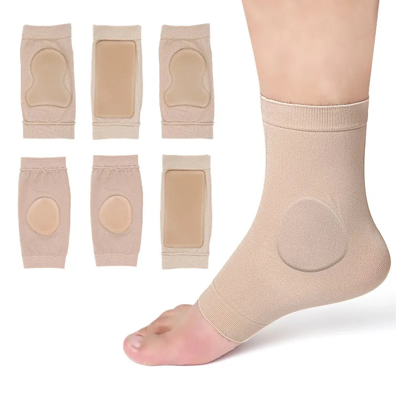 Achilles Heel Sleeve Achilles Tendon Heel Protector Compression Padded Gel Sleeve Socks for Bursitis Tendonitis Tenderness