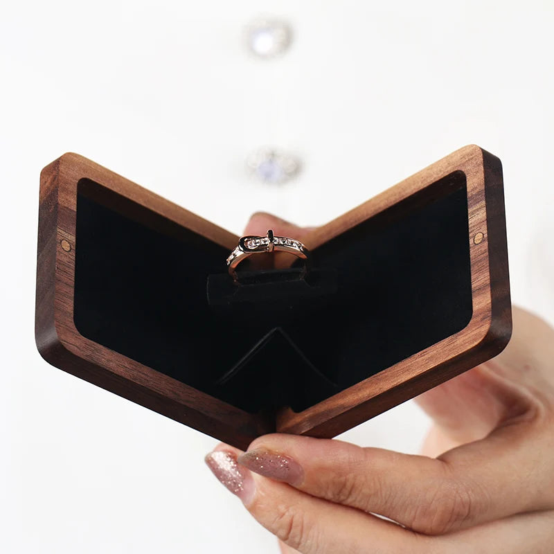 Ring Box for Marriage Proposal and Ring Box for Wedding Ceremony Velvet Ring Box With Hidden Magnetic Clasp