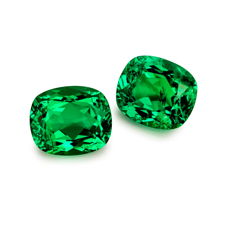 Galaxy Factory Wholesale Elongated Cushion Cut Lab Grown Columbia Green Emerald Hydrothermal Synthetic Loose Gemstone 7.5-8