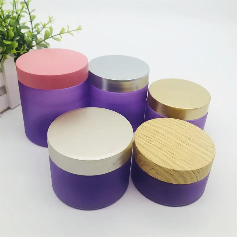 Custom Color Empty Body Scrub Jars 1OZ 2OZ 3OZ 4OZ 5OZ 8OZ Cosmetic Plastic Jars with Lid for Body Butter Container Cream Jars