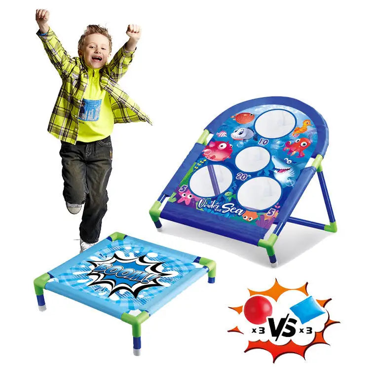 Kids Outdoor Plastic Pinball Training Game with Sandbags Target Toss Battle Throwing Toy Birthday Gift