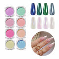 Transparent Aurora Color Acrylic Nail Powder Iridescent Manicure Pigment for Nail Art Mirror Effect Powder for Acrylic Nails