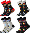 4 Pairs High Crew Mens Funny Father's Day Socks Novelty 'Supper Dad' 'We Love Dad' 'Best Dad Ever' Socks Father's Day Gift