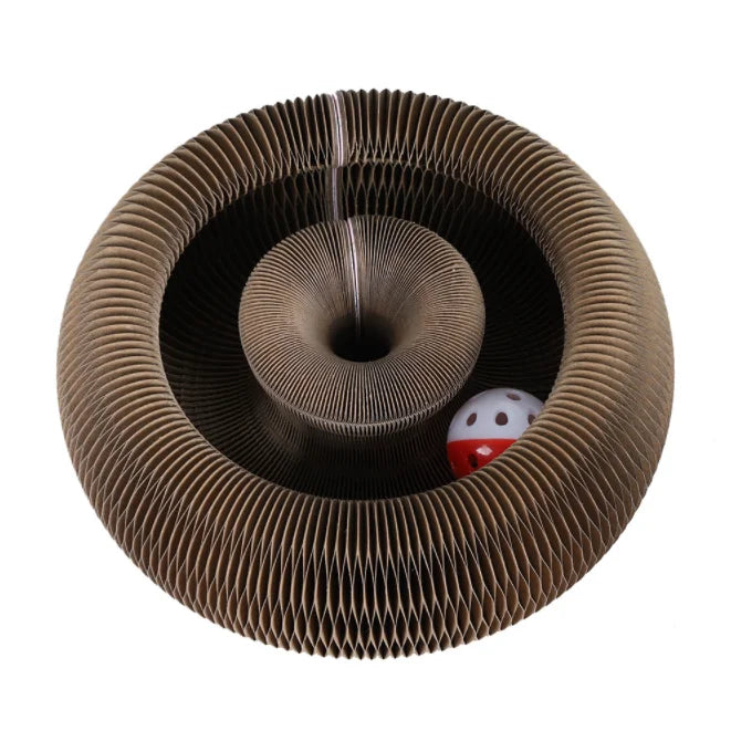 Pet Supplies Corrugated Paper Cat Scratch Toy Sounding Bell Ball Interactive Cat Toys