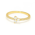 Floral Cz Rings Thin Simple Ring Tiny Silver Rings