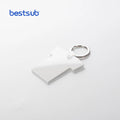 BestSub Wholesale Custom 5.7*5.4cm White Light Weight Unisub Thermal Transfer Blanks FRP Plastic Clothes Keychain for Business
