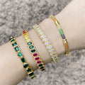 Luxury Women's Micro Inset Cubic Zircon Bracelet Full Drill Heavy Industry With Gold Plating Trendy New Opening Design