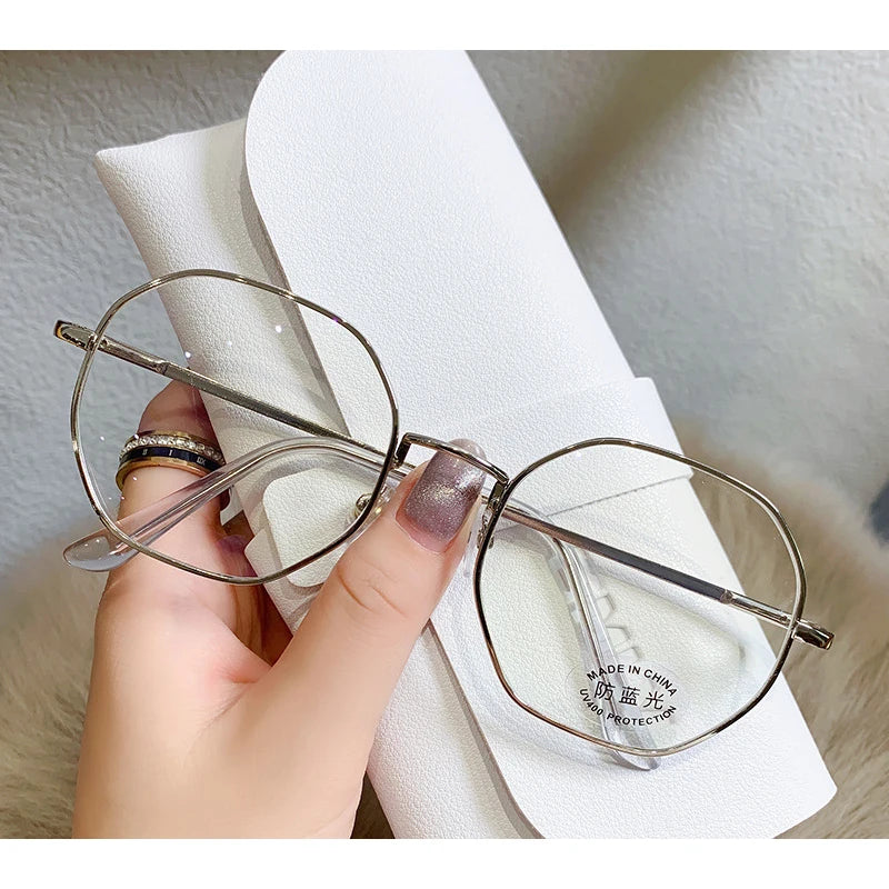 MK2311201 New Unisex Trendy Retro Classic Metal Cheap Round Anti Blue Light Blocking Eye Glasses Frames for All Face with Tip