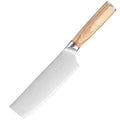 7 Inch High Carbon Japanese Chef Knife Nakiri with 5cr15Mov Stainless Steel Blade Kitchen Knife with Pakka Wood Handle