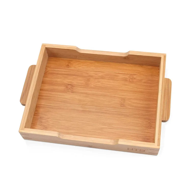 Japan Style Bamboo Wooden Snack and Breakfast Serving Tray Elegant Storage Solution for Bathroom and Kitchen Use