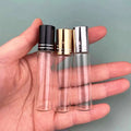 Ready to Ship 10ml Mini Clear Transparent Glass Roller Bottles Black Gold Cap Perfume Oil Roll on Glass Bottle with Roller Ball