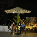 Modern 4.4M LED Sun Parasol Umbrella with Base Cover Outdoor Garden Patio and Beach Summer Accessories for Restaurant Dining