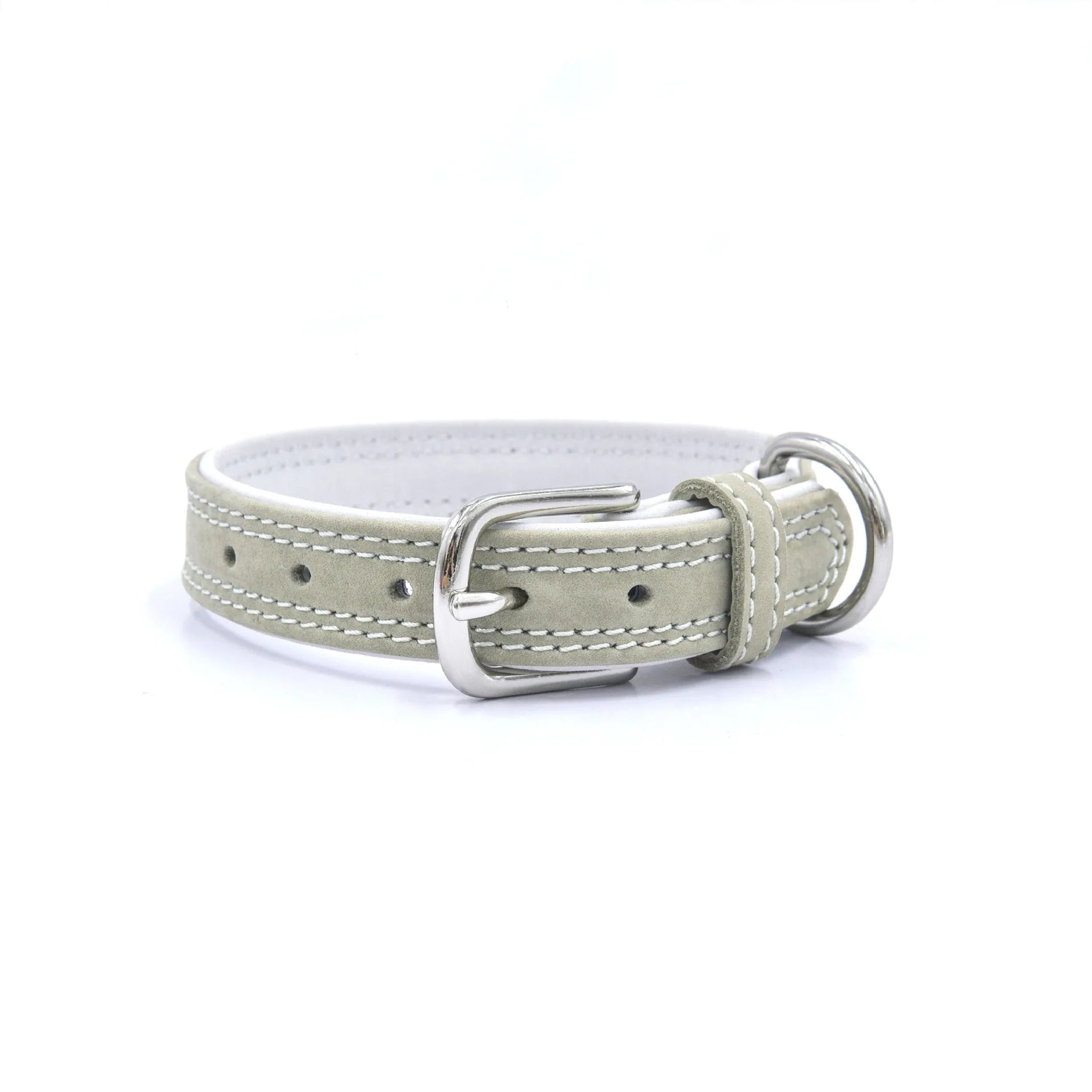 Luxurious & Classic First Layer Cowhide Leather Dog Collar Soft Skin-Friendly Adjustable for Small Pets.Customizable