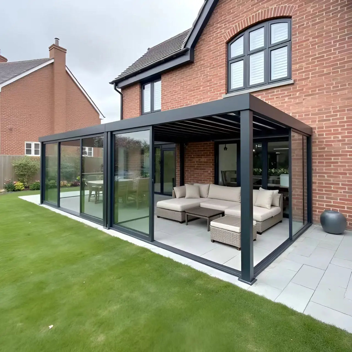 High Quality Customizable Outdoor Aluminum Pavilion with Waterproof Garden Buildings Blinds Pergola and Arch for Balcony Pergola MegaBDM