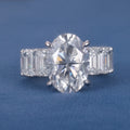 Factory Fine Jewelry Custom Real S925 Silver 9K 10K 14K 18K Soild Gold with 5ct Oval Cut D VVS Lab Grown Diamond Engagement Ring