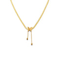 18K Gold Plated Stainless Steel Butterfly Pendant Exquisite Tassel Snake Bone Necklace for Woman