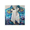 White Small Scarf Silk Habotai Silk Ribbon Pure white  Skinny Long Scarf for Women Office Wear