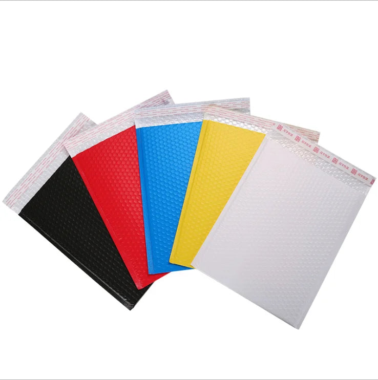 High Quality Customized Matt Black Metallic White Black Bubble Mailer Wrapping Polymailer Padded Envelopes Plastic Bags