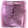 Summer Sporty Style High Waist Coating Slim-Fit Dress Spice Girls Short Plus Size PU Leather Skirts Fashion Casual 2pcs Skirt