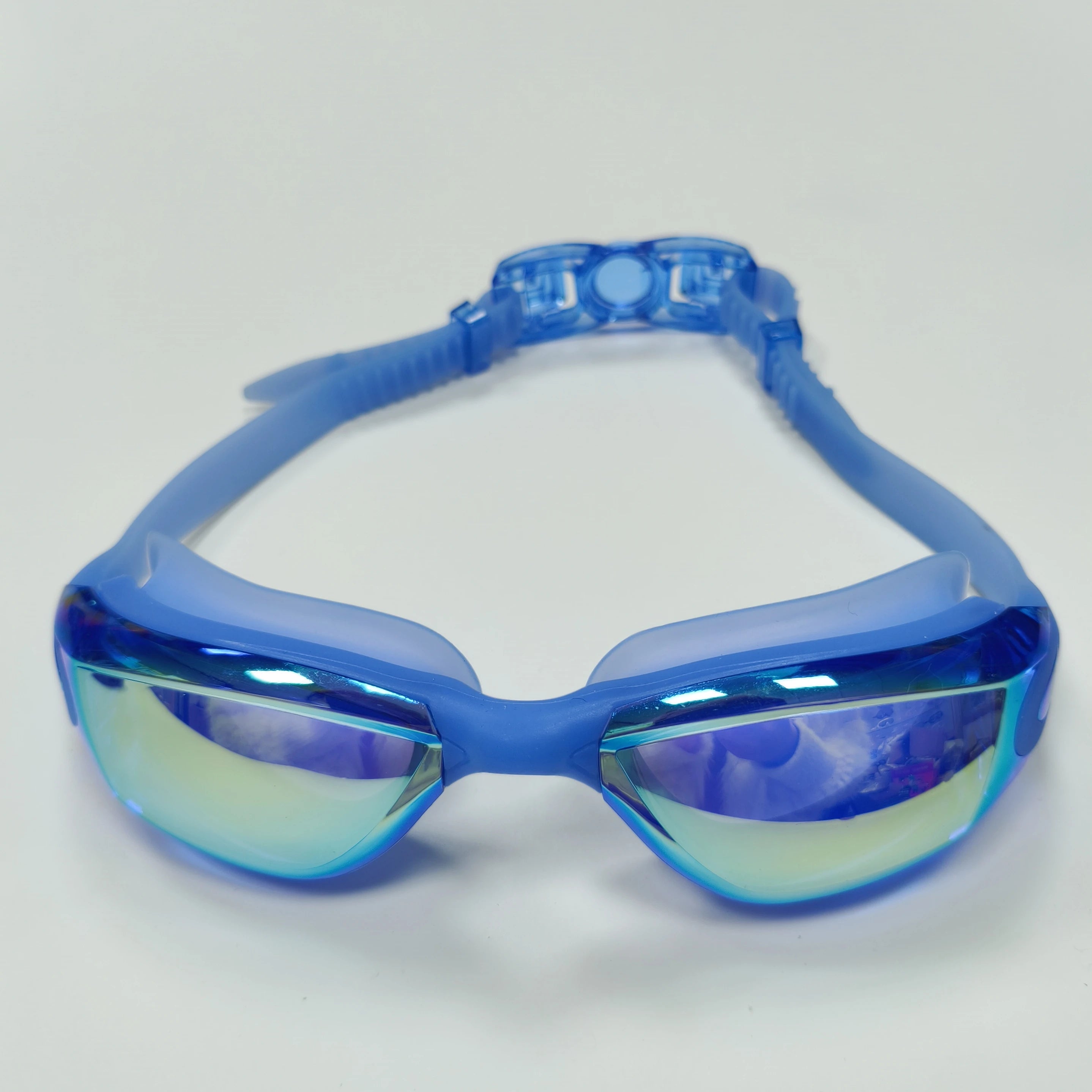 Wholesale Hot Style Joyofswim Swimming Competition Goggles Anti-fog Rainbow Plating Lenses Automatic Adjustment 100% UV