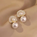Elegant Fan-shaped Design Full Diamond Gentle Fashion Advanced Earrings
