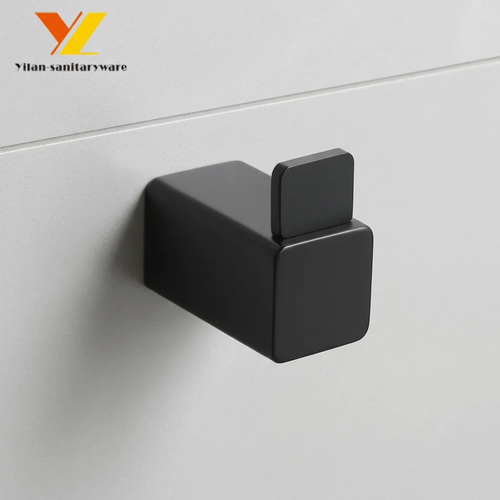 Matte Black Zinc Alloy Eco-Friendly Multifunction Wall Mounted Coat Hook Robe Hook Towel Hook