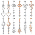 Gaby New Sale Navel Rings Stainless Steel Long Dangle Belly Piercing Belly Button Ring Wholesale Piercing Jewelry