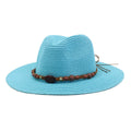 New Men Women Spring Summer Travel Jazz Hat Paper Straw Sunshade Outdoor Sun Hat With Wood Beads