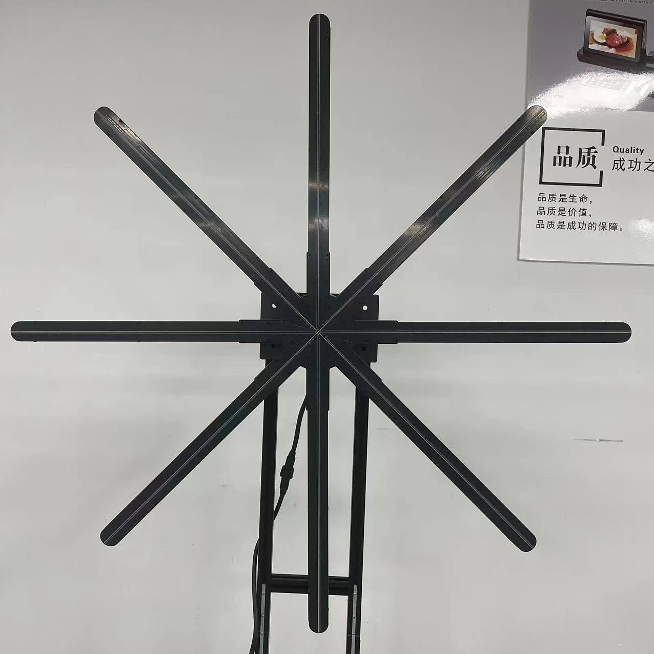New Big Size 3d 3066pcs LED Fan TK-S130 130CM Wifi Remote Control App Wall 3d Hologram Advertising Display