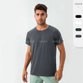 Quick Dry Sweat Wicking Men Sports T Shirts Running Round Neck Raglan Sleeves High Elastic Loose Blank T-shirts for Men