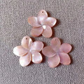Natural Hand Carved Flower pink Mother of Pearl Pendant Plumeria Shell Flower