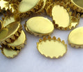 Oval Cabochon 13x18mm Brass Setting Crown Bezel Cups Loose Findings