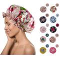 Wholesale Double Layer Reversible Floral and Solid Color Silk Satin Hair Bonnet Smooth Soft Sleeping Cap Casual Daily Use