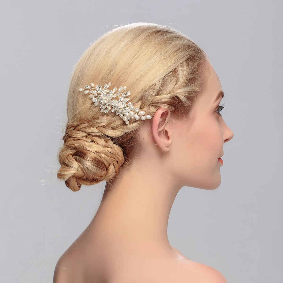 Handmade Bridal Hair Combs Freshwater Pearls Wedding Hair Jewelry Accessories Crystal Hair Clips Headpieces