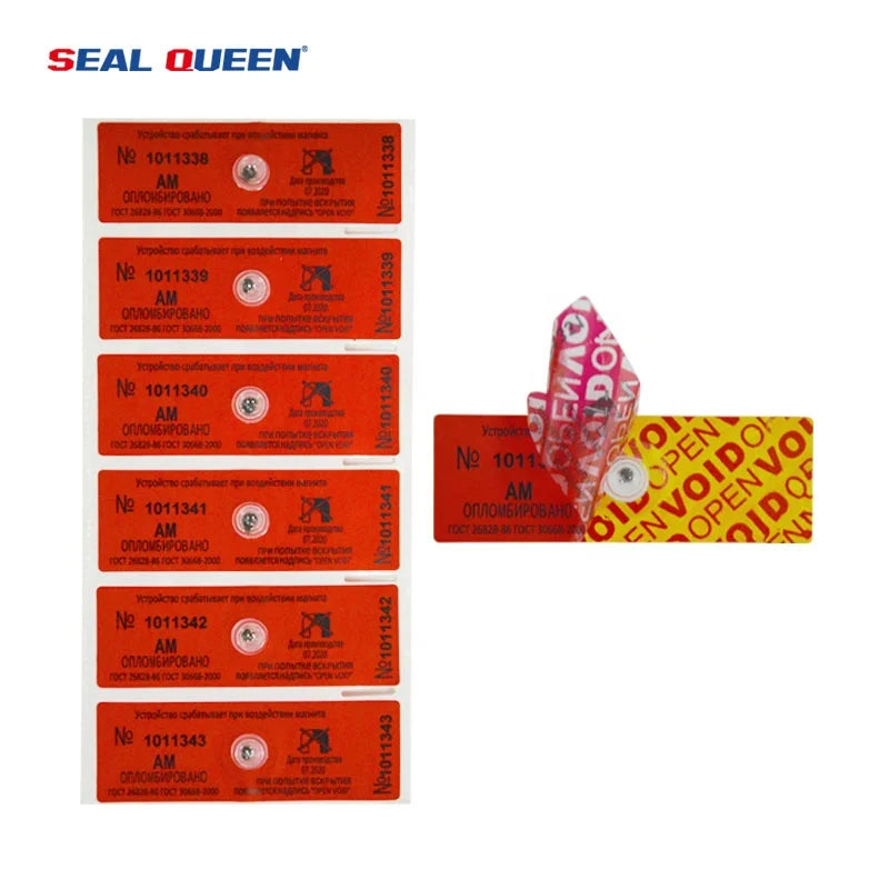 Water Meter Magnetic Tamper Proof Label Custom Print Security Labels Sticker With Anti Magnet Impact